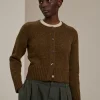 Hot Soeur cardigan lyne marronchiné