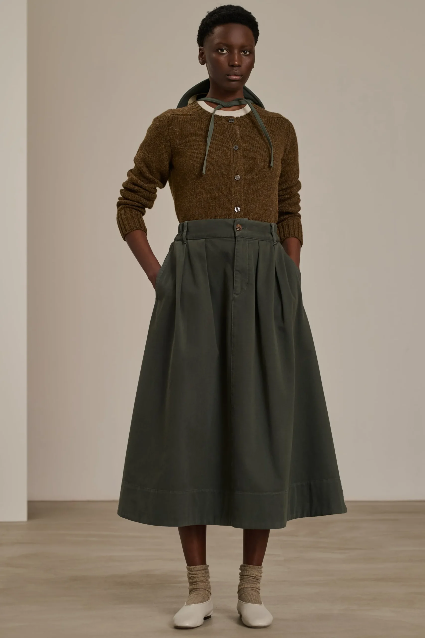 Hot Soeur cardigan lyne marronchiné