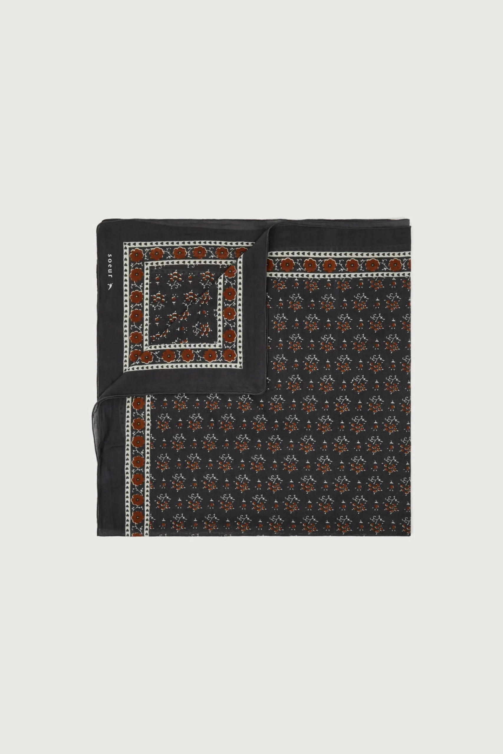 Outlet Soeur foulard classique anthracite/terrebattue
