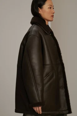 Online Soeur manteau breda marronfoncé