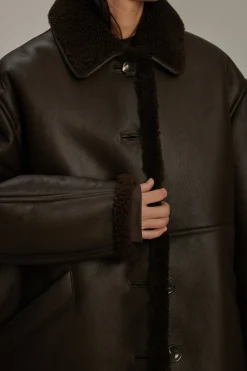 Online Soeur manteau breda marronfoncé