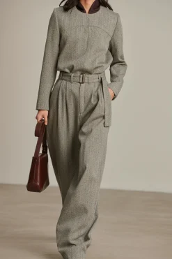 Online Soeur pantalon cole grischiné