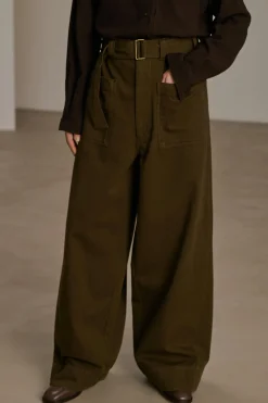 New Soeur pantalon vagabond kakifoncé