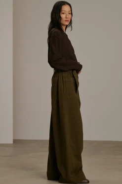 New Soeur pantalon vagabond kakifoncé