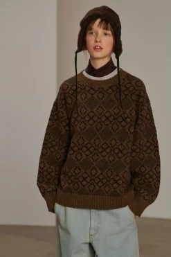 Clearance Soeur pull bidart marronchiné/charbon