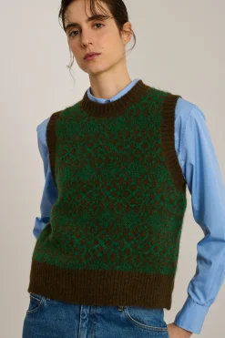 Online Soeur pull namaste marron/vert