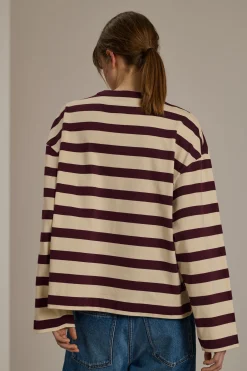 New Soeur tee-shirt archie écru/prune