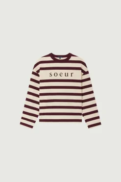 New Soeur tee-shirt archie écru/prune