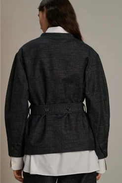 Online Soeur veste bruges bleunuitchiné