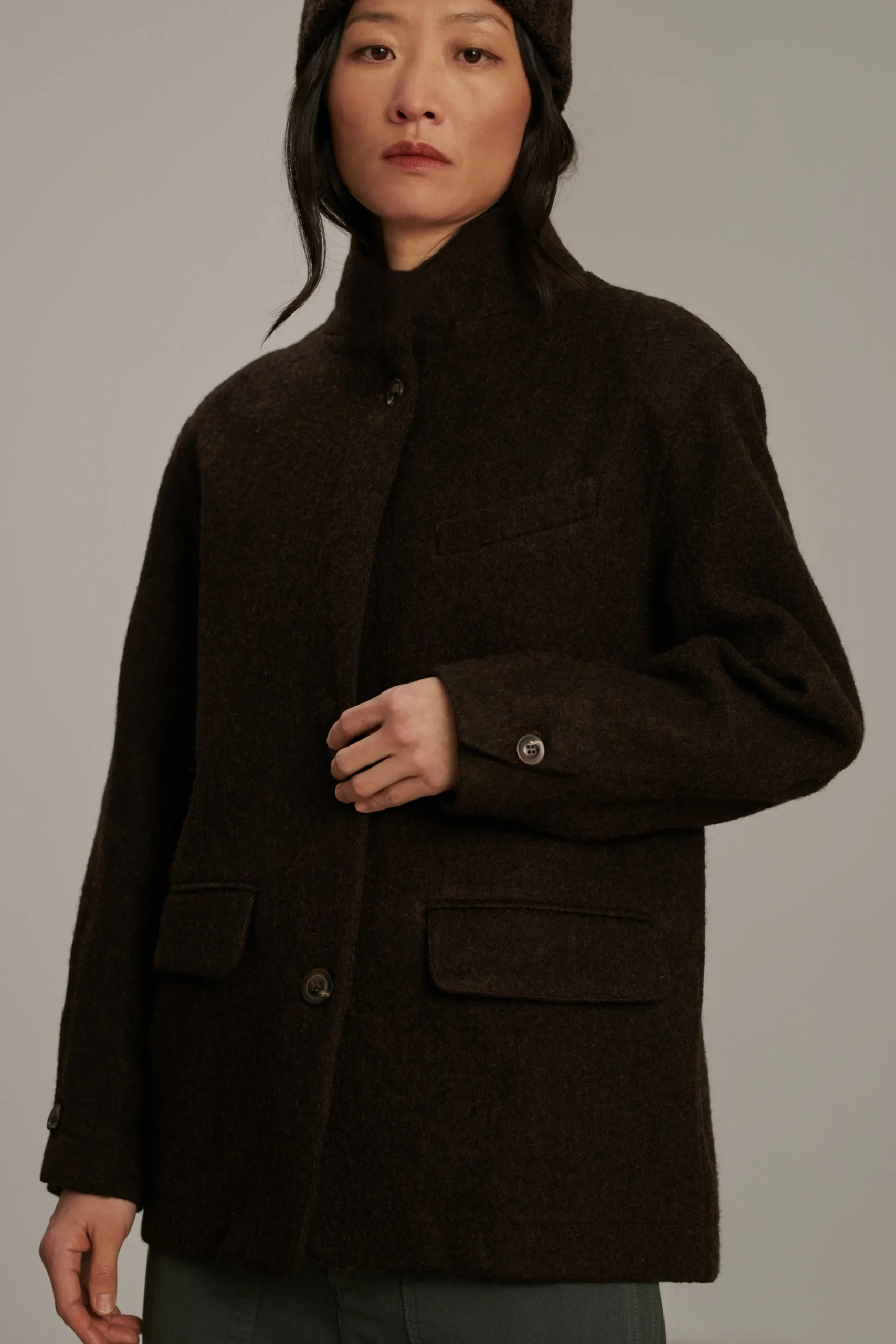 Online Soeur veste claude marronchiné