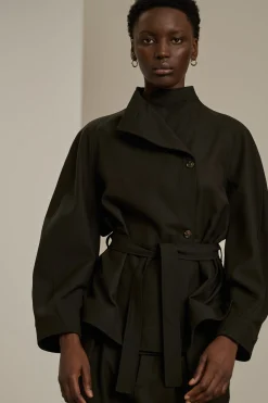 Hot Soeur veste theia kakifoncé